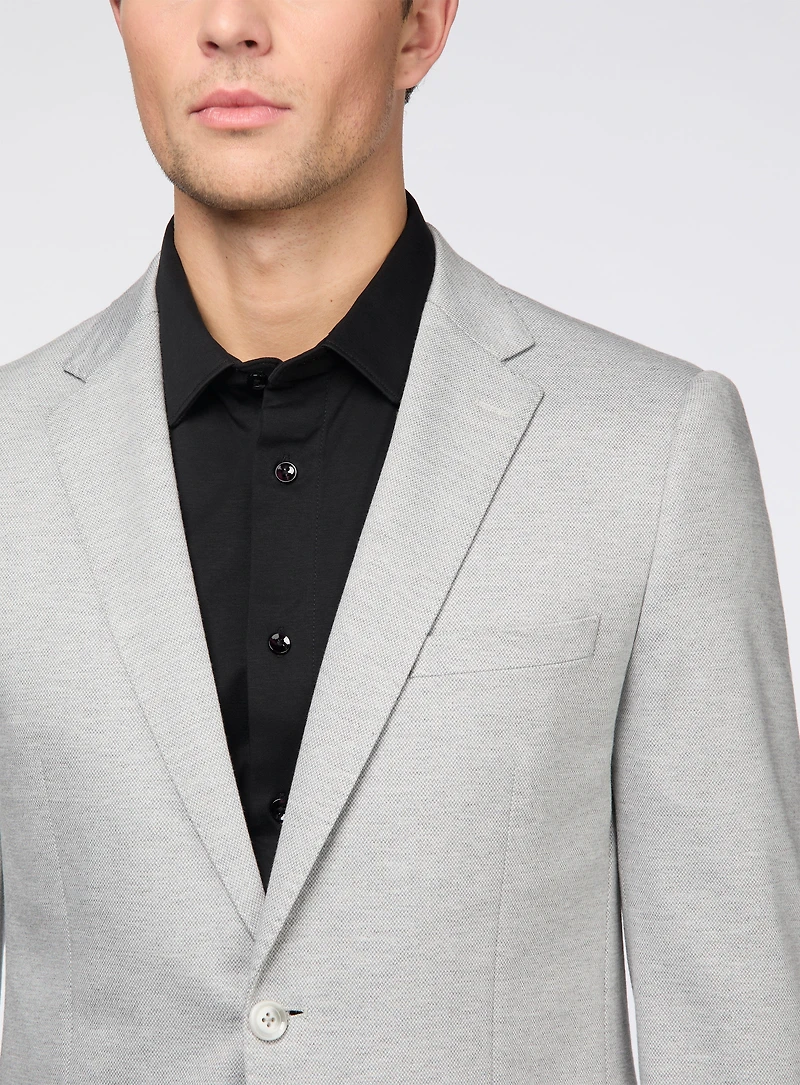 Grey Stretch Knit Suit