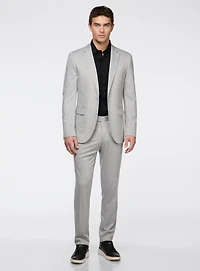 Complet gris en tricot extensible