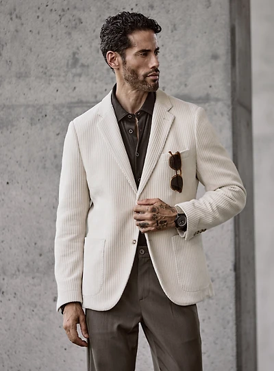Beige Velvet Sport Jacket