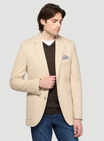 Veston beige à effet brossé