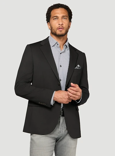 Veston noir en tricot texturé