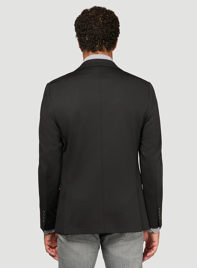 Veston noir en tricot texturé