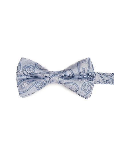 Noeud papillon bleu à motif paisley