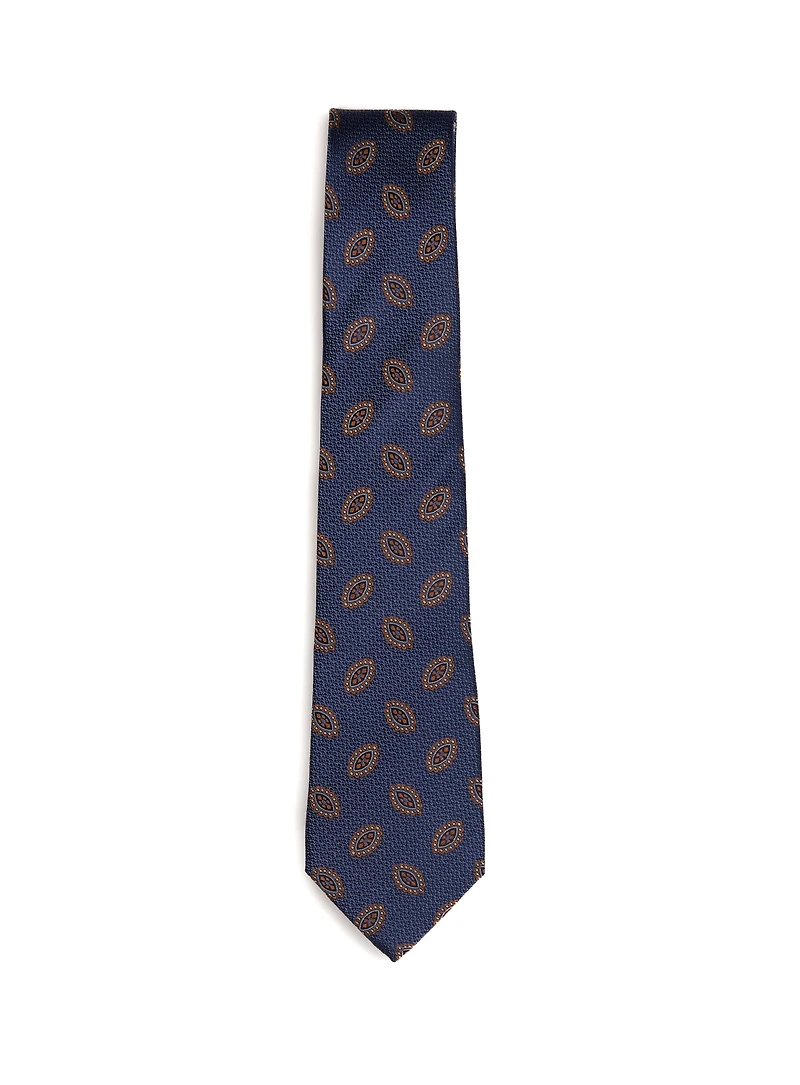 Cognac Medallions Blue Tie
