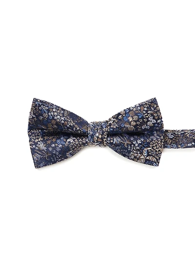 Cognac Flowers Navy Bow Tie