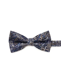Cognac Flowers Navy Bow Tie