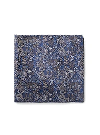 Mouchoir de poche marine floral cognac