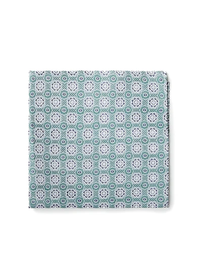 Green Medallions Pocket Square