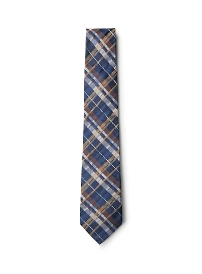 Royal Blue Checkered Tie