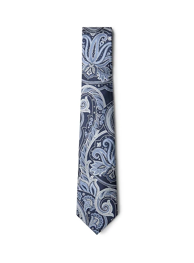 Cravate marine à motif paisley