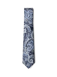 Cravate marine à motif paisley
