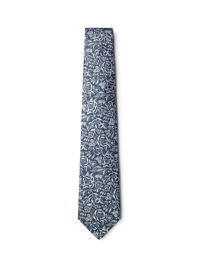 Turquoise Floral Tie