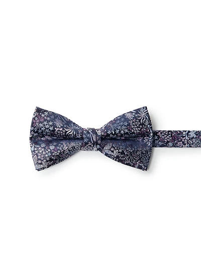 Noeud papillon mauve à fleurs