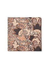 Mouchoir de poche brun à motif paisley