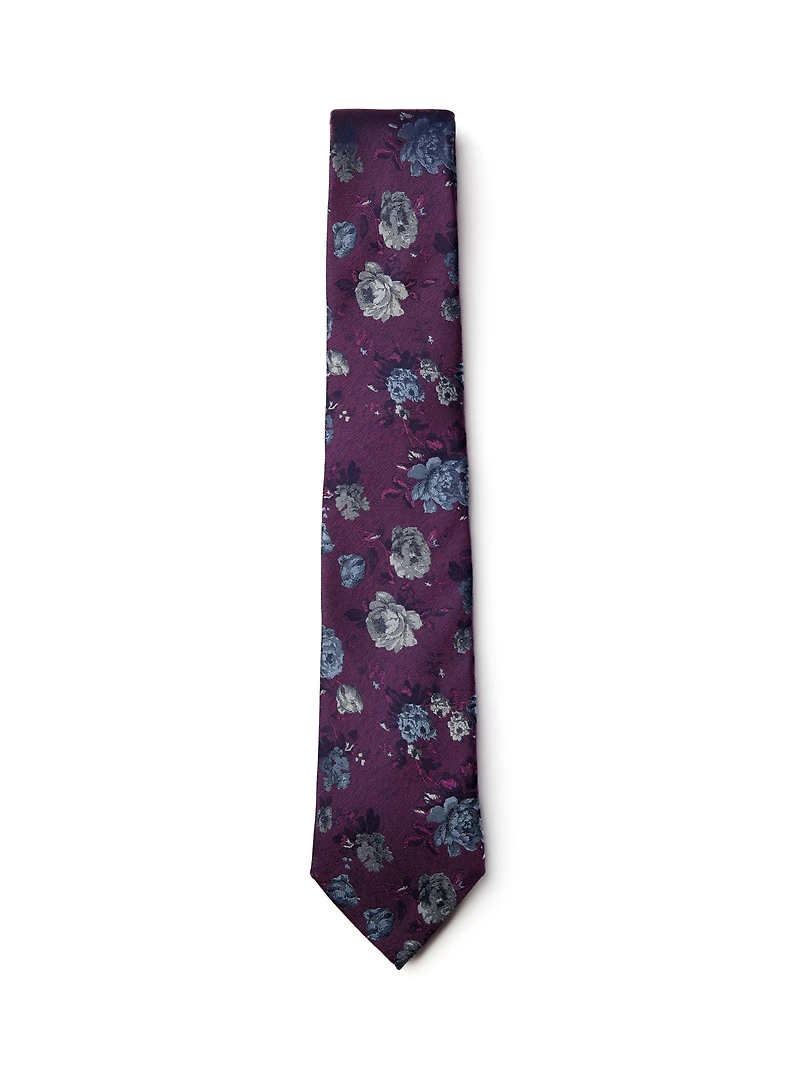 Fuchsia Floral Tie