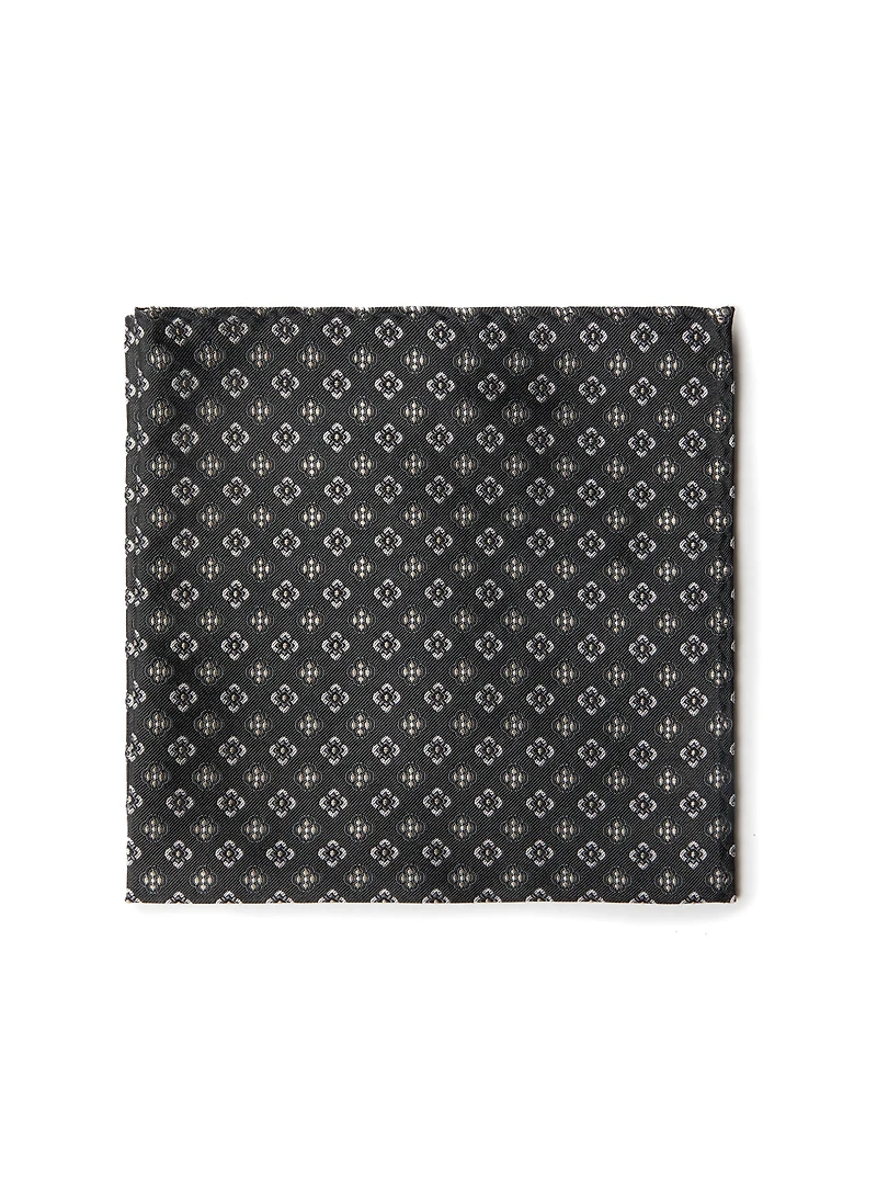 Black Pocket Square with Diamond Pattern