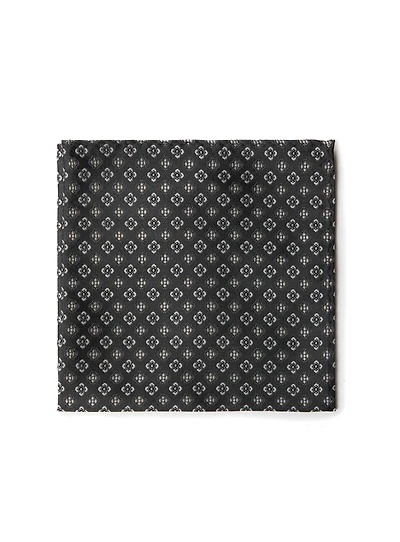 Black Pocket Square with Diamond Pattern 