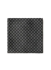 Black Pocket Square with Diamond Pattern 
