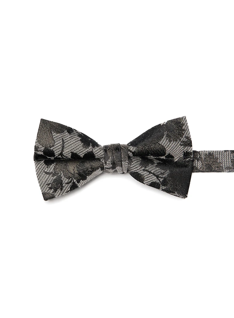 Noeud papillon gris à fleurs