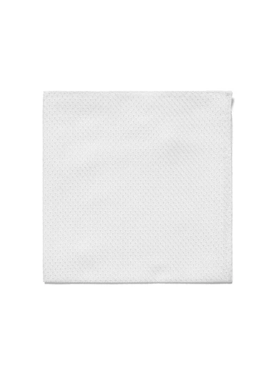 Textured White Pocket Square