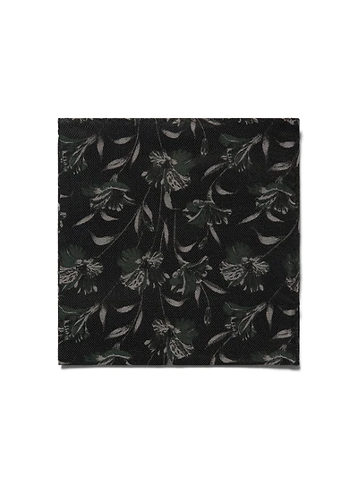 Green Floral Pocket Square