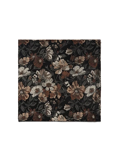 Brown Floral Pocket Square