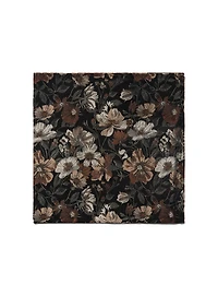 Brown Floral Pocket Square