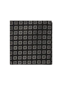 Black Pocket Square with Silver Medallions