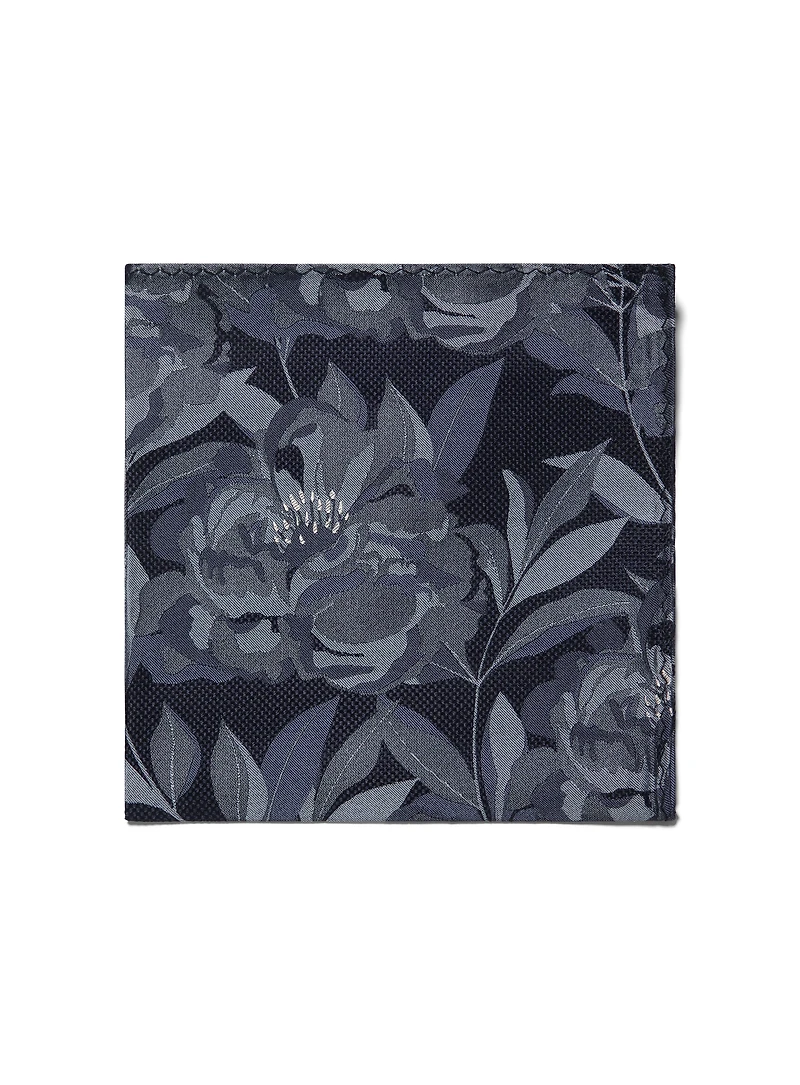Blue Floral Pocket Square