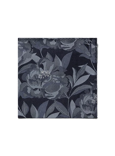 Blue Floral Pocket Square
