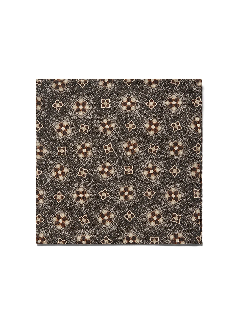 Brown Medallion Pocket Square