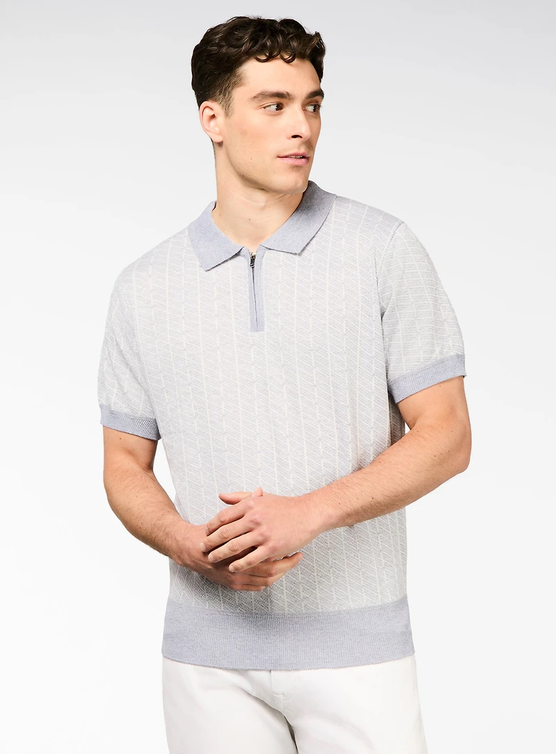 Striped Knit Polo