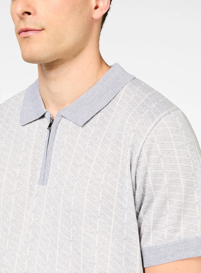 Striped Knit Polo
