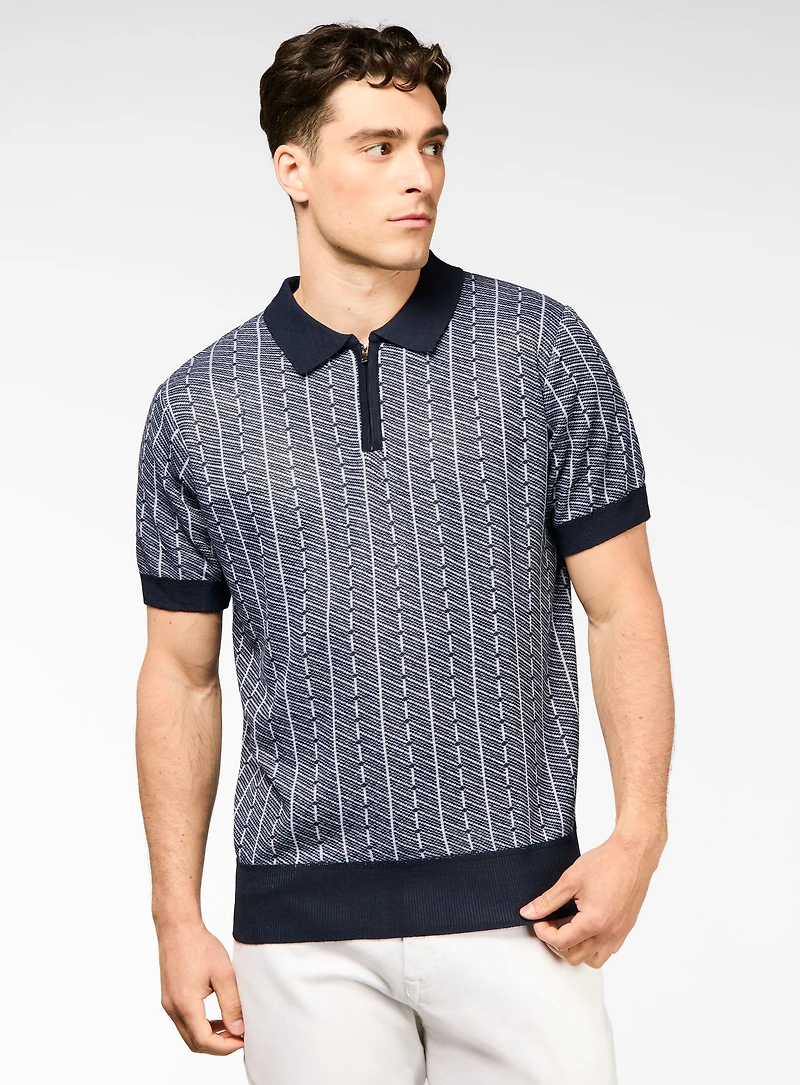 Striped Knit Polo