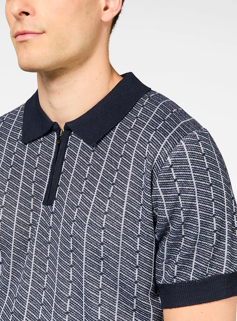 Striped Knit Polo