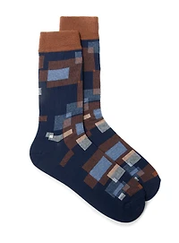 Chaussettes marines à carrés multiples