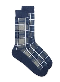 Chaussettes marines à carreaux