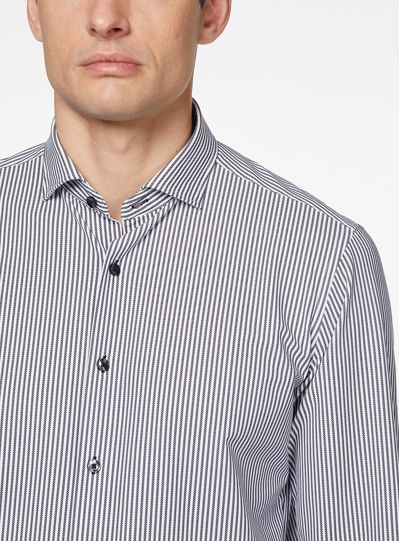 Chemise extensible à imprimé de micro-rayures