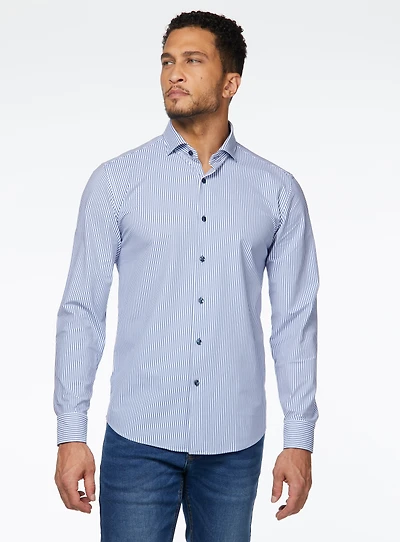 Chemise extensible à imprimé de micro-rayures