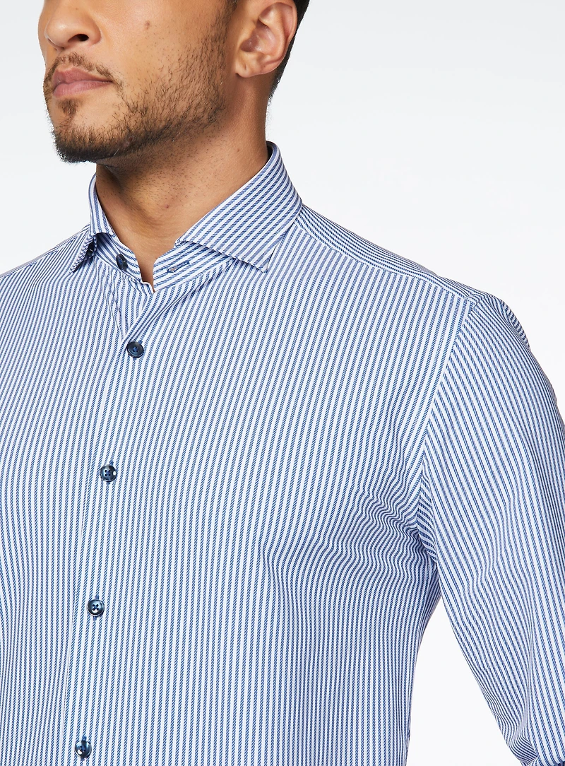 Chemise extensible à imprimé de micro-rayures