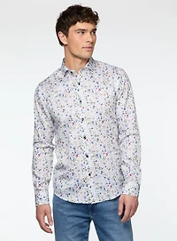 Chemise satinée à imprimé de prairie