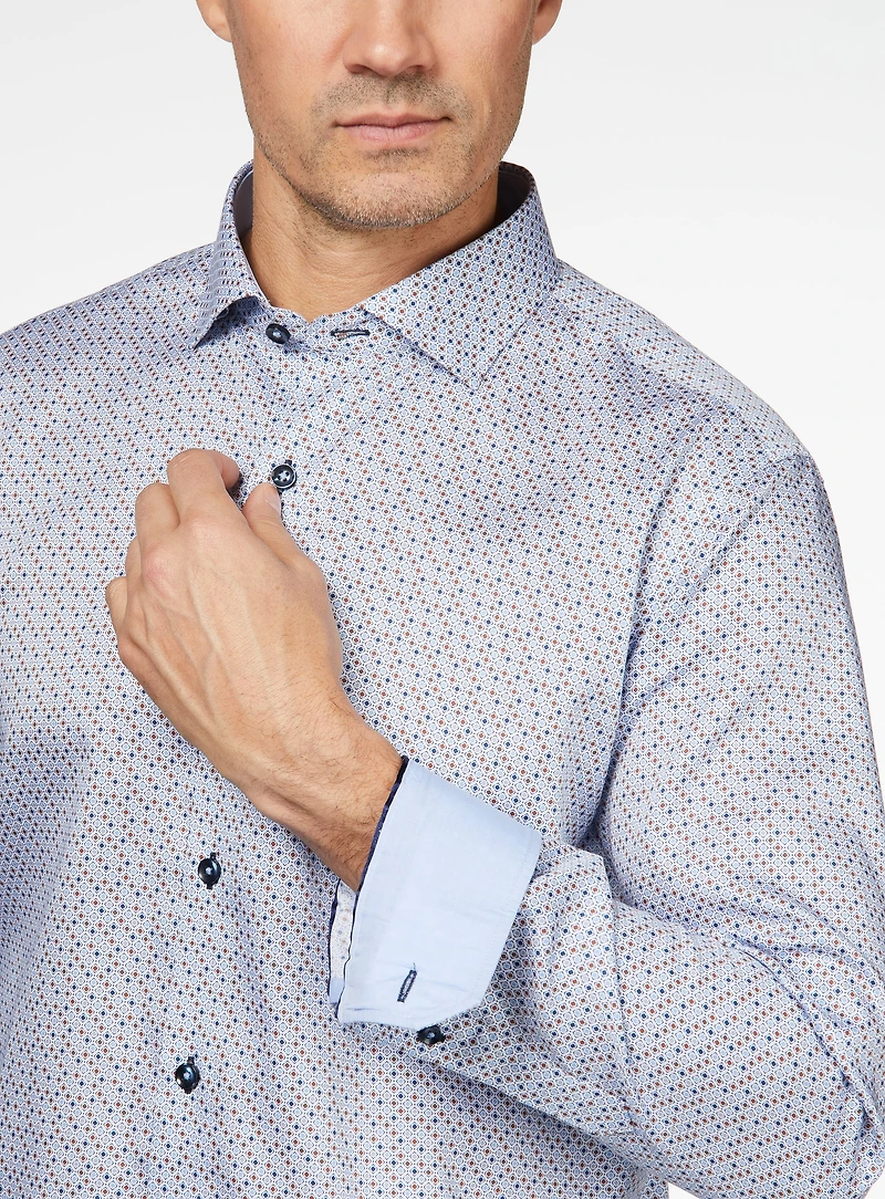 Chemise satinée à imprimé de vitraux