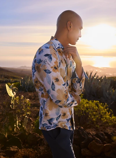 Chemise à imprimé d'anémones