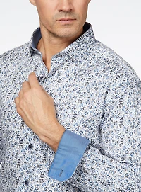 Chemise satinée à imprimé de tulipes