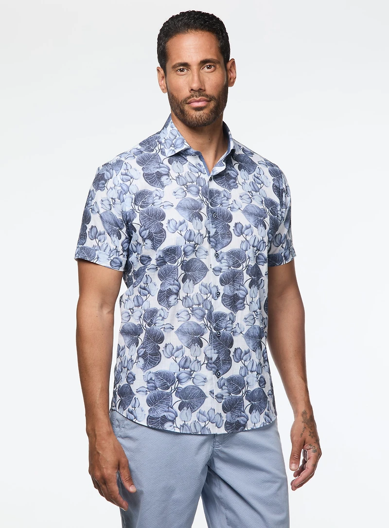 Botanical Print Textured Shirt