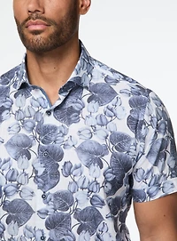 Chemise texturée à imprimé botanique