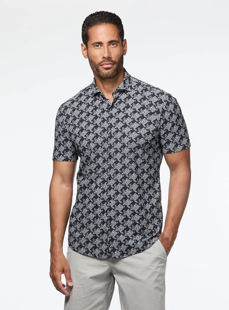 Chemise extensible à imprimé de tortues