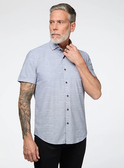 Chemise extensible à micro rayures