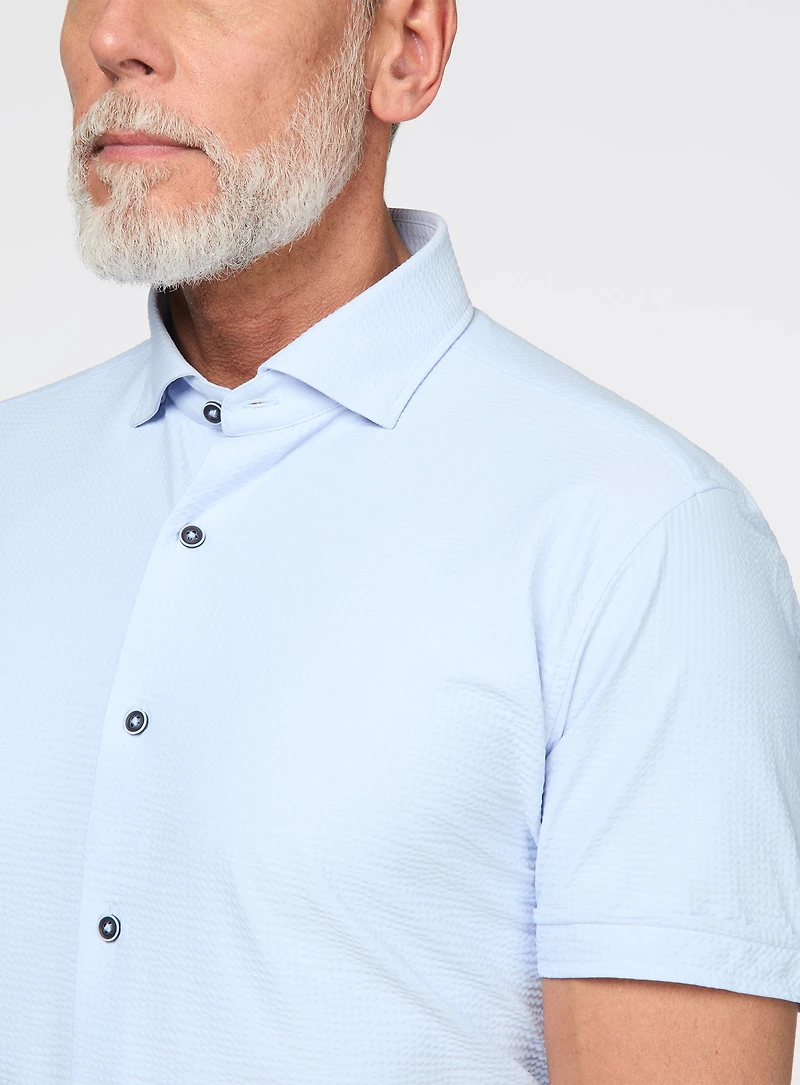 Waffle Textured Stretch Shirt