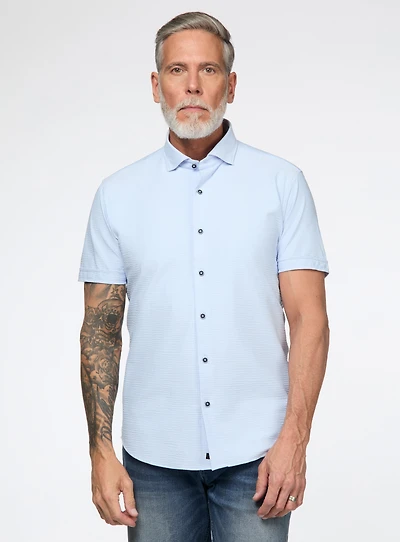 Waffle Textured Stretch Shirt